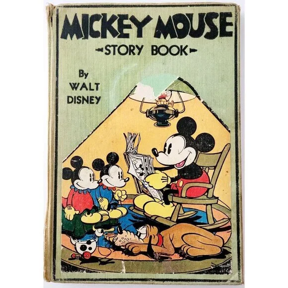 1930s Mickey Mouse Story Book Walt Disney Illustrated Antique HC Book E44 - Picture 2 of 5